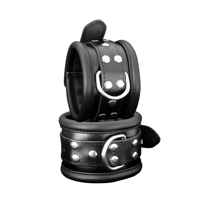 Kiotos Leather Anklecuffs Black - 6,5 cm
