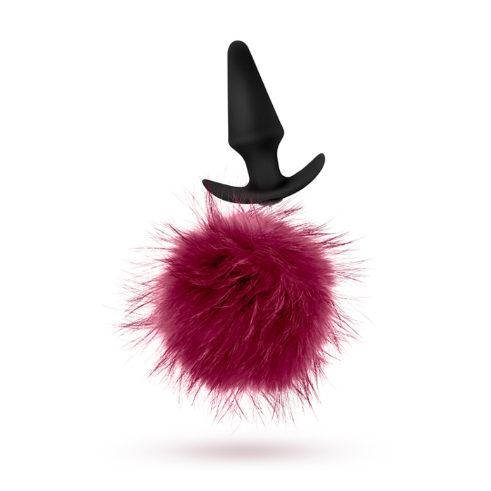 Blush Pom Plugs-Fur Pom Pom Burgundy 12.5cm