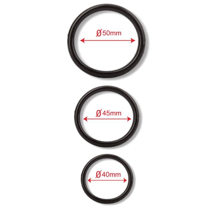 COCK & BALL RINGS 40,45,50MM BLACK