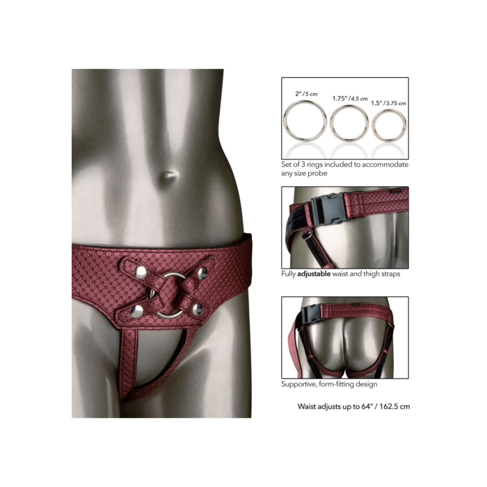 Calexotics Her Royal Harness Crotchless Regal Empress Red