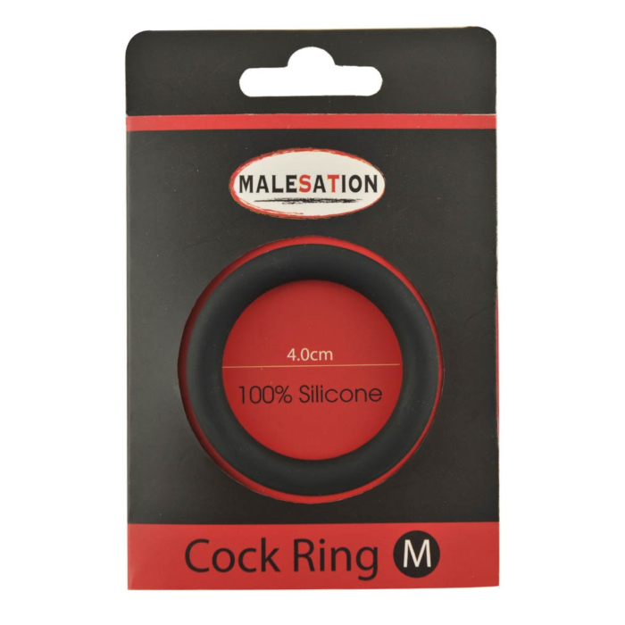 MALESATION Silicone Cock-Ring black M 4cm
