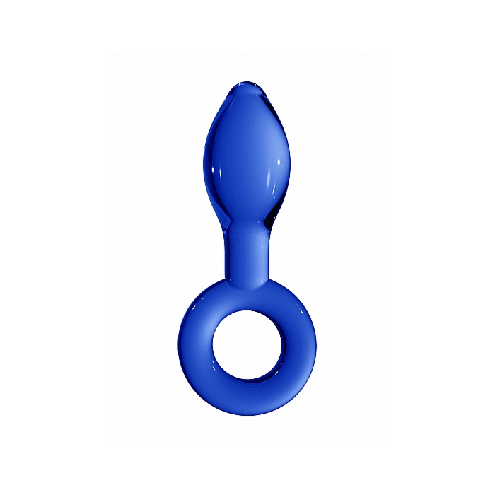 Χειροποίητη Γυάλινη Πρωκτική Σφήνα Chrystalino Butt Plug (Μπλε) - Shots Media