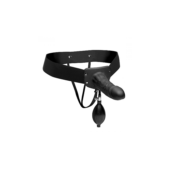 Xr Brands - Pumper Inflatable Hollow Strap-On - Black