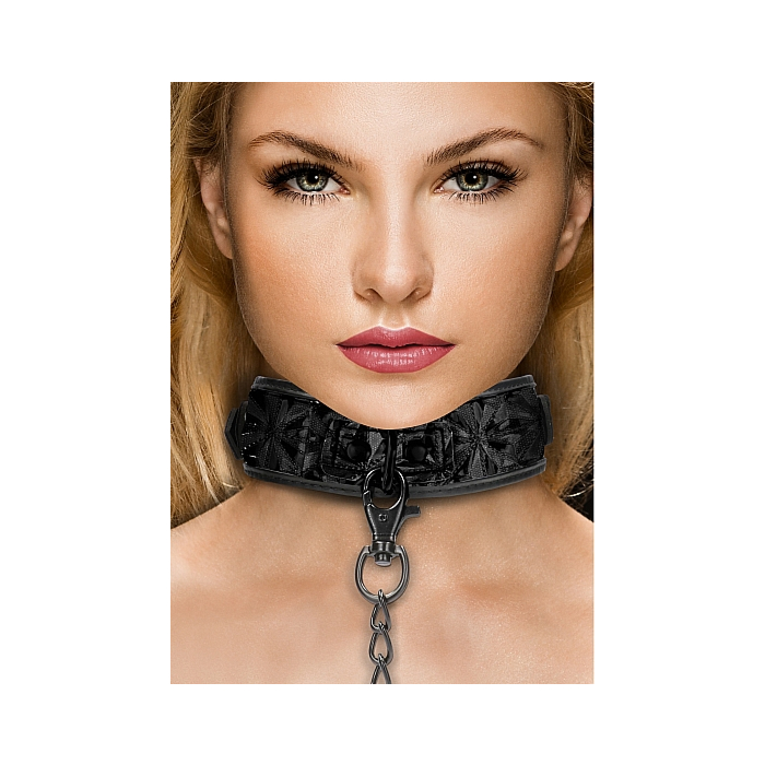 Luxury Collar with Leash - Black