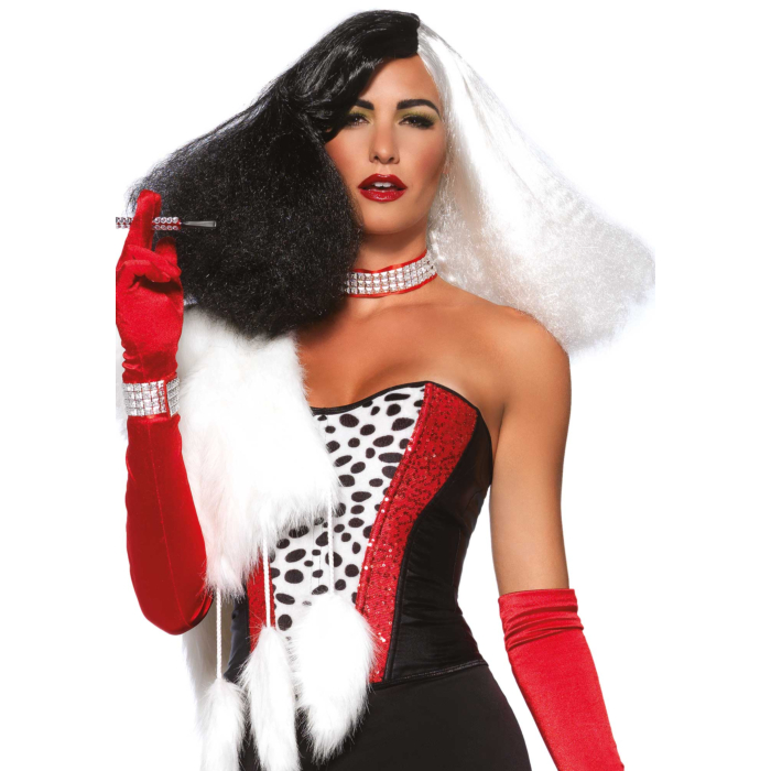 Diva disco wig- Black / White