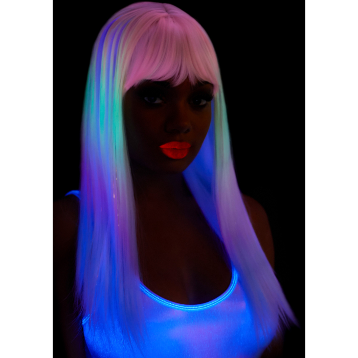 Straight bang pastel ombre wig