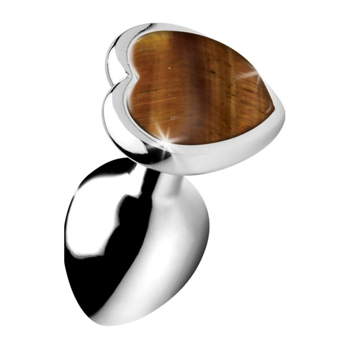 Μικρή Πρωκτική Σφήνα με Πετράδι Tiger Eye Heart - XR Brands