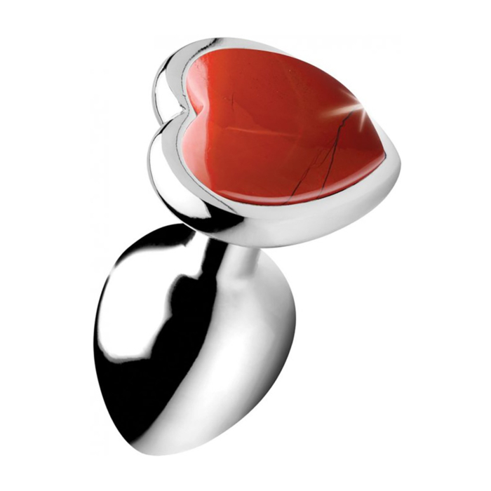 Μικρή Πρωκτική Σφήνα με Πετράδι Red Jasper Heart - XR Brands