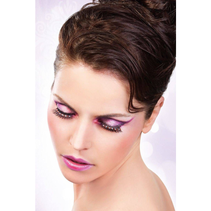 Black-Red-White Rhinestone Eyelashes