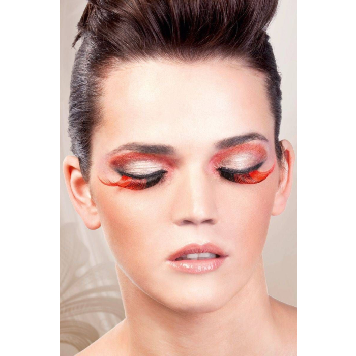 Brown-Red Feather Eyelashes