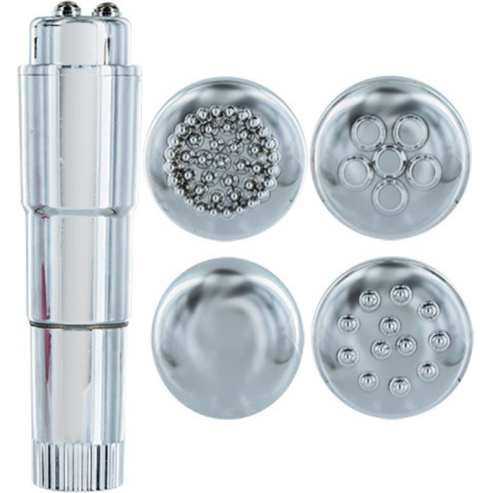 Silver sweepy multi-head clitoral stimulator