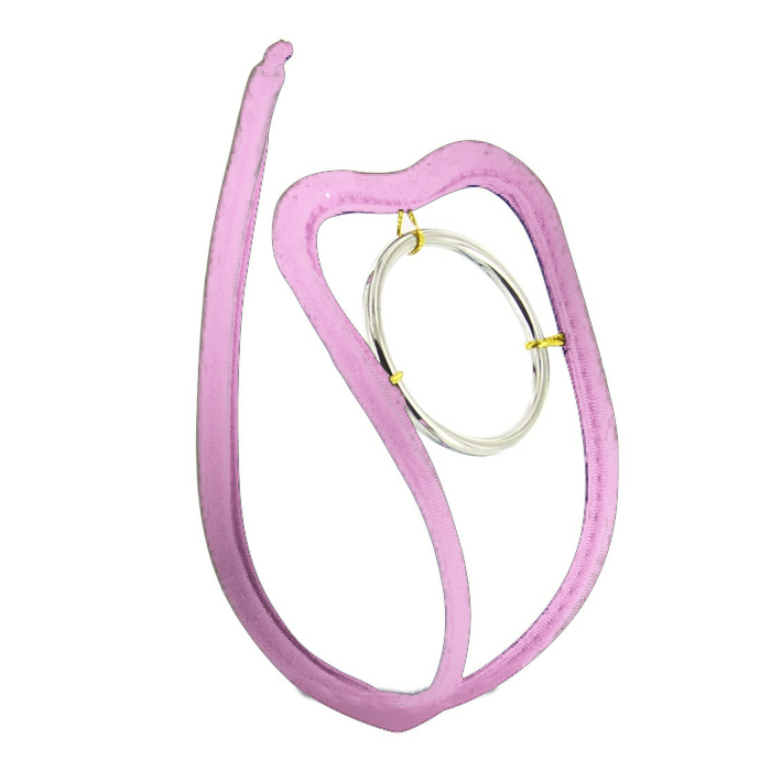 Bikini cu Inel Metalic fara Bretele Pink S-L
