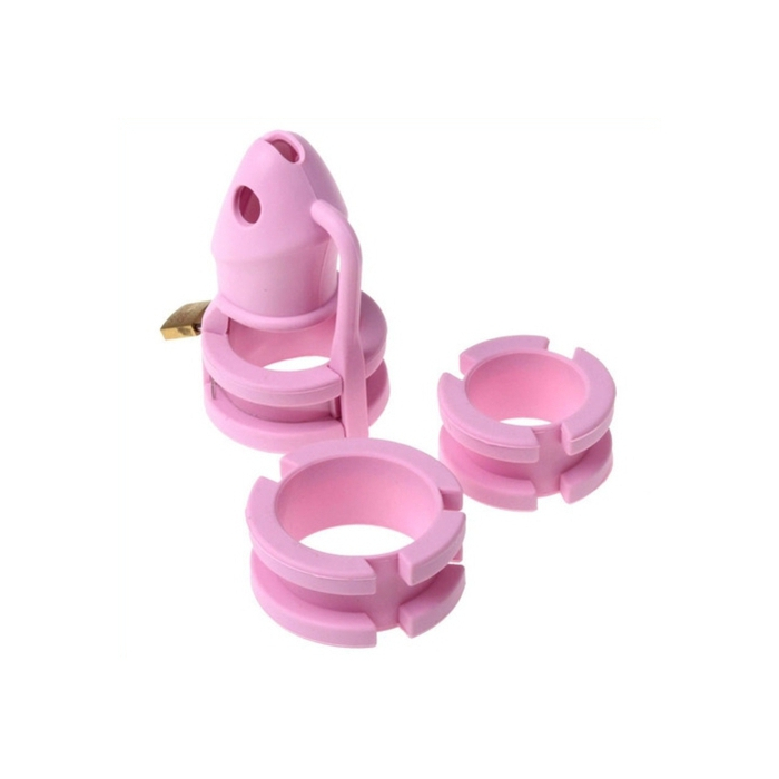 Κλουβί πέους Birdlocked Silicone Chastity Cage 11 x 3.2 cm Ρόζ
