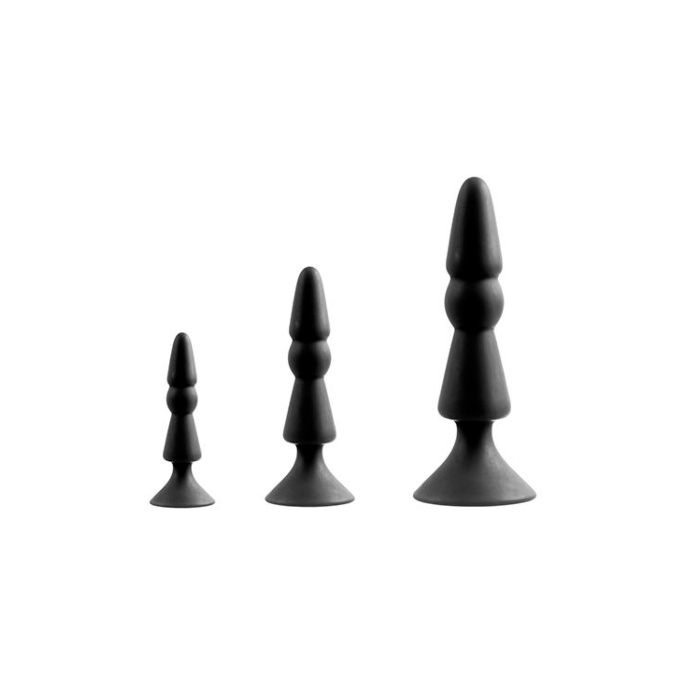 MENZSTUFF 3-PIECE ANAL CONE SET BLACK