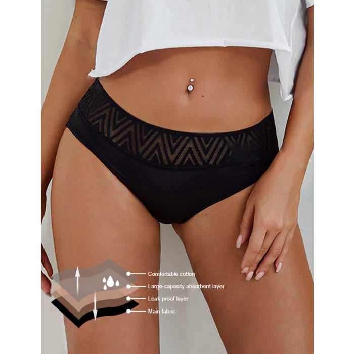Black Sexy Lace Seamless - Proof Period Underwear