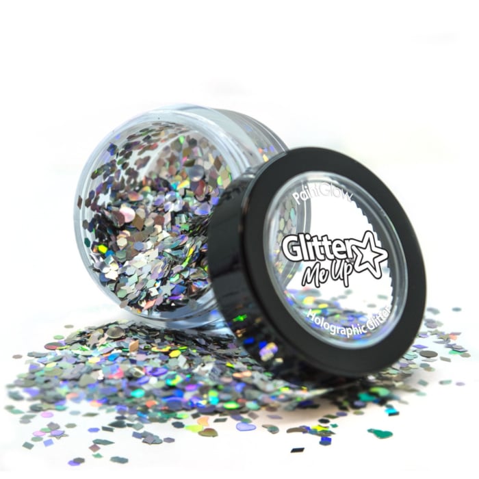 Holographic Loose Glitter Shapes - silver