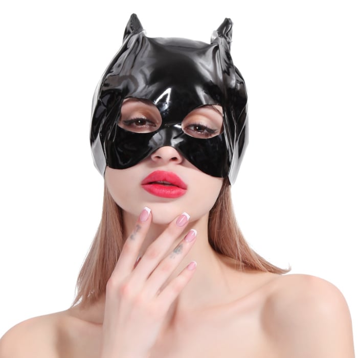 Bondage mask black Cat