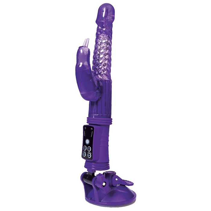Δονητής A-TOYS λαγουδάκι με βάση TPR μοβ 24 cm