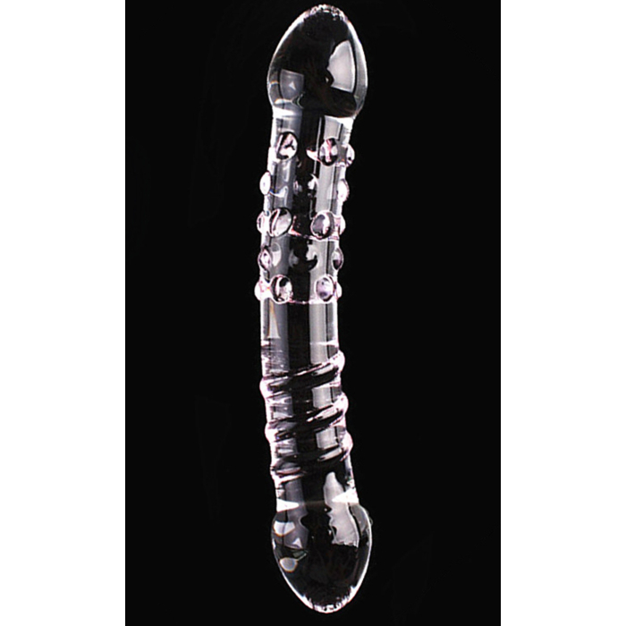 Transparent Glass Dildo with 2 Heads 17 cm