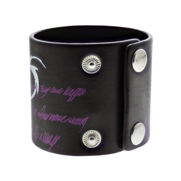 Multicolour Skull Print on Black PU Bracelets