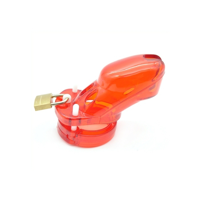 Chastity cage locky 8 x 3.3 cm Red