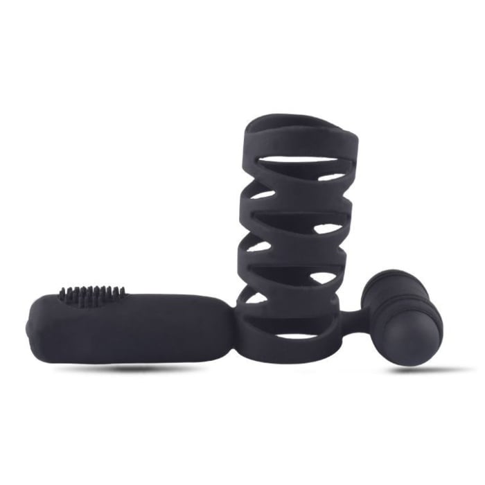 Cock ring with cage constriction and anal stimulator Lovely madness