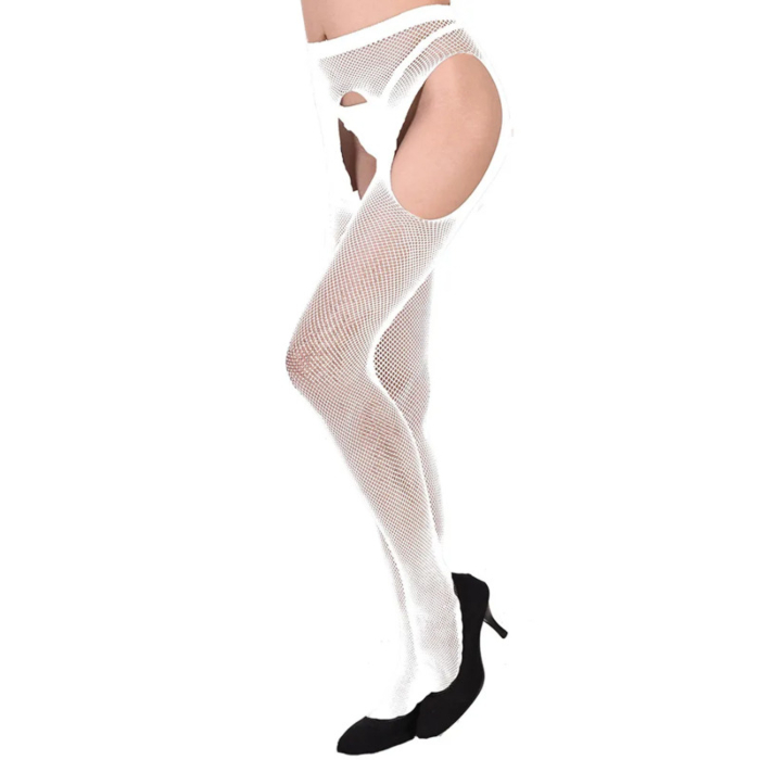 Hollow Net Tights White