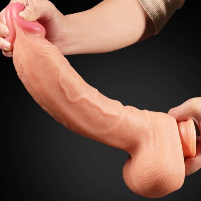 12" Dual Layered Platinum Silicone Cock - Lovetoy