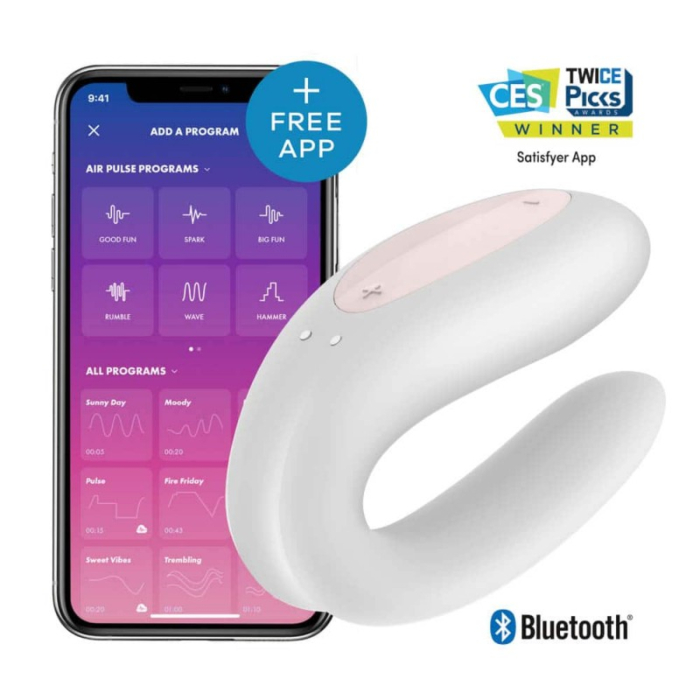 Δονητής ζευγαριών Satisfyer Double Joy, λευκό