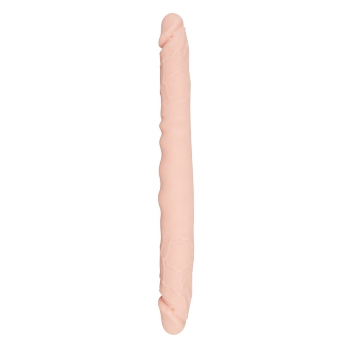 Double Dildo Real Slim, Silicone, Flesh, 30 cm