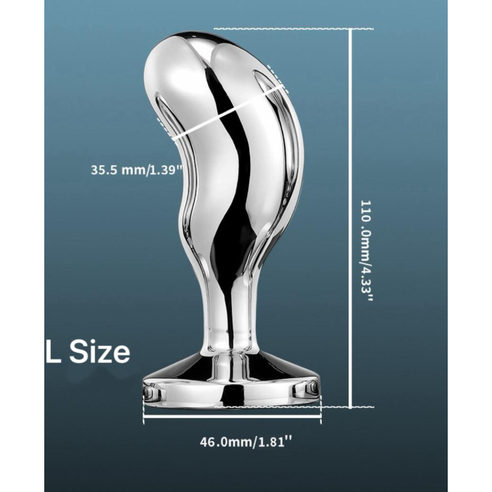 Metal Diamond Prostate Butt Plug Clear Large