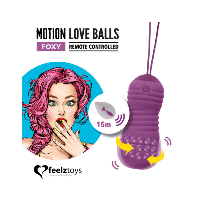 Δονούμενο Κολπικό Αυγό Motion Love Balls Foxy με Τηλεχειρισμό - Feelztoys