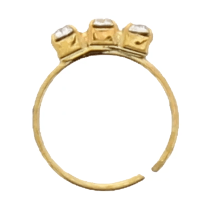 Gold Nose Rings with 3 Crystal Stones