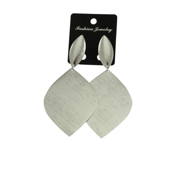 Silver Oval Disc Earrings