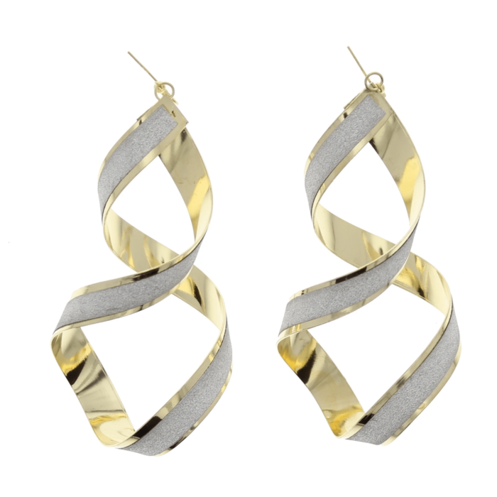 Large Glitter Spiral Earrings