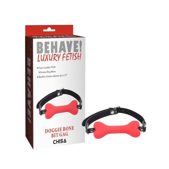 Φίμωτρο BDSM Behave! Doggie Bone Bit Mouth Gag (Κόκκινο) - Chisa
