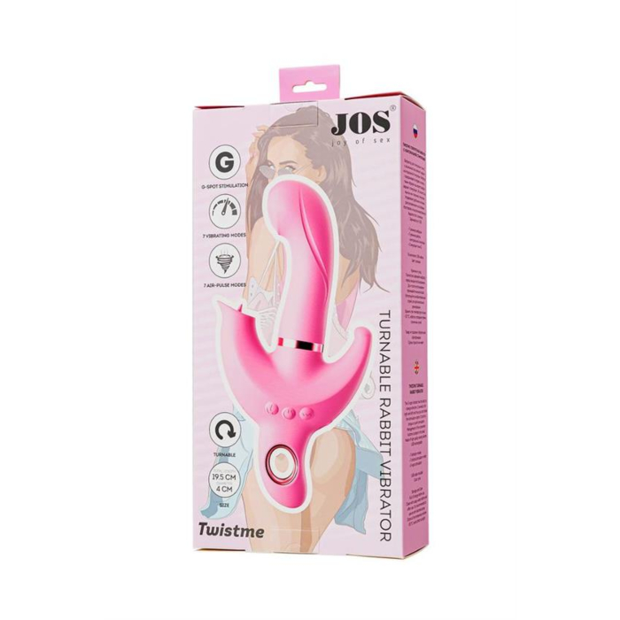 JOS Vibrator with clitoral stimulator JOS Twistme silicone pink