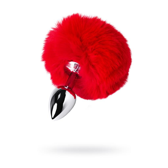 Μεταλλική Πρωκτική Σφήνα Butt Plug Faux Fur (Κόκκινη)