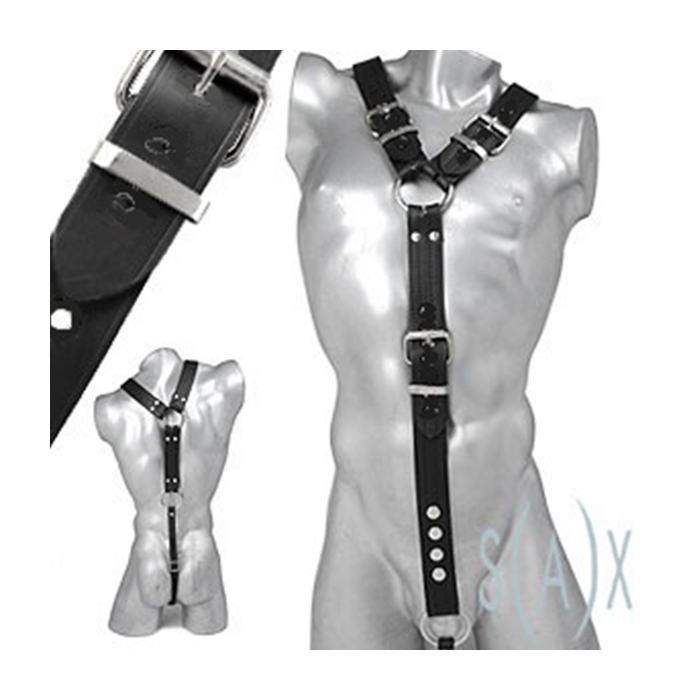 Mens Bondage Harness - Vegan Leather