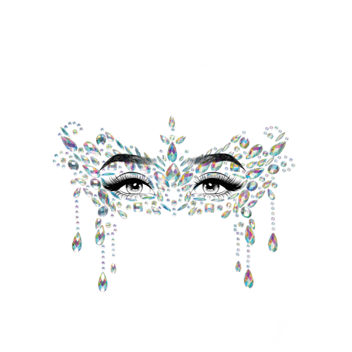 Αυτοκόλλητα Προσώπου Masquerade Face Jewels - Λευκά