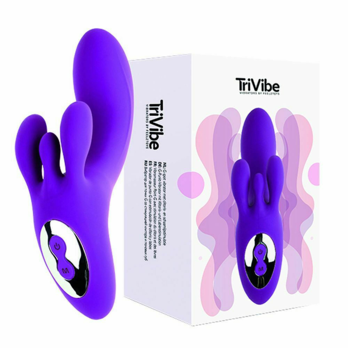Feelztoys Trivibe G-Spot Vibrator with Clitoral & Labia Stimulation (Μωβ) - Επαναφορτιζόμενος Δονητής Σημείου G