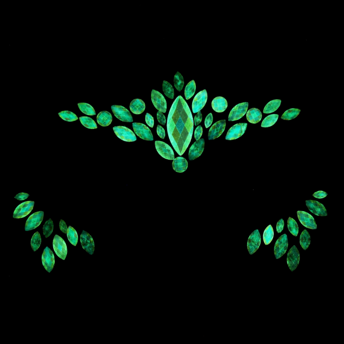 Αυτοκόλλητα Προσώπου AB Glow in the Dark Crystal Stone Face Jewels - Style B