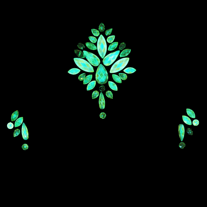 Αυτοκόλλητα Προσώπου AB Glow in the Dark Crystal Stone Face Jewels - Style H