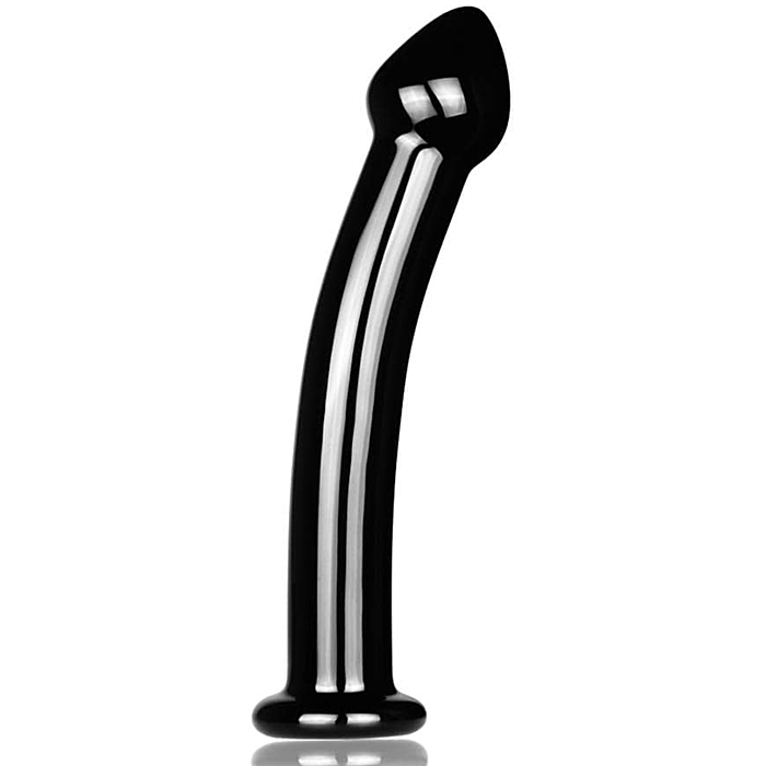 Γυάλινο Ομοίωμα Πέους Glass Romance Curved Black Dildo - Lovetoy