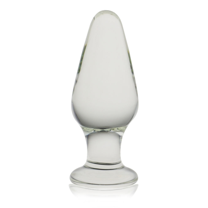 Γυάλινη Πρωκτική Σφήνα Glass Romance Classic Butt Plug Διάφανη - Lovetoy