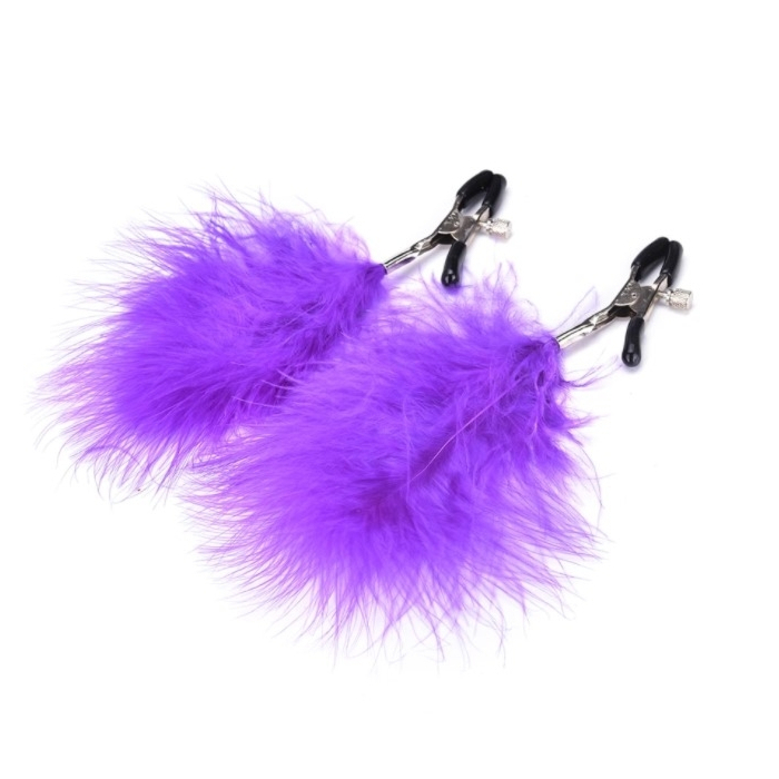 Guilty Toys Nipple Clamps With Feather Purple
