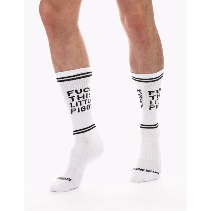 GYM SOCKS FUCK THIS LITTLE PIGGY - WHITE 
