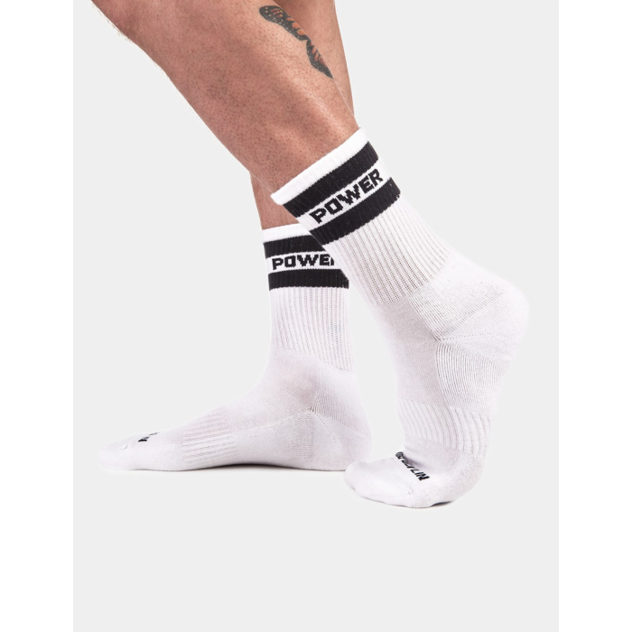 WHITE HALF FETISH SOCKS POWER
