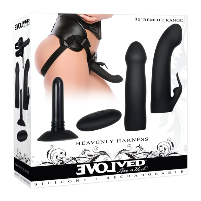 Γυναικείο Strap-On Heavenly Harness (Μαύρο)