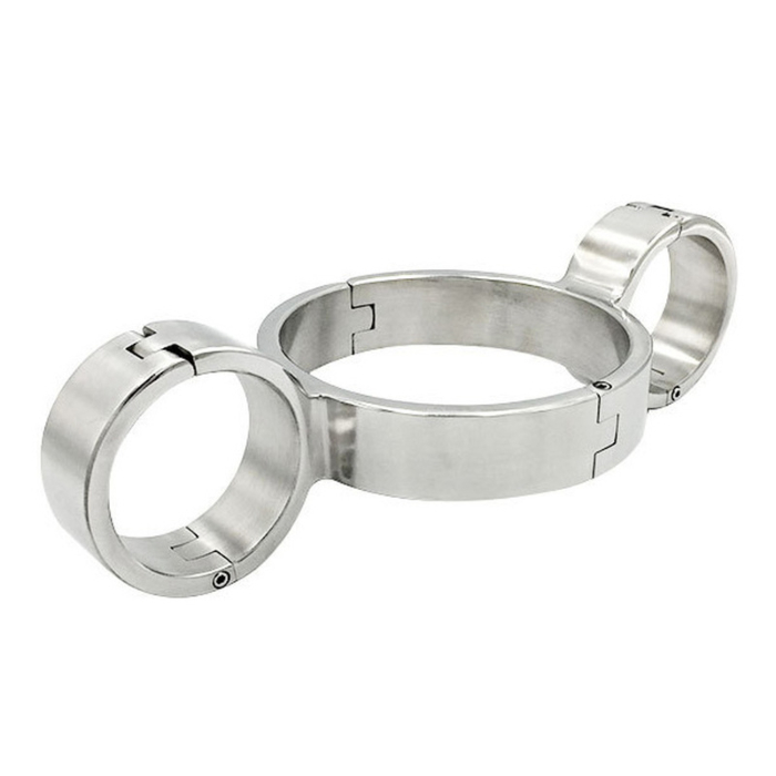 Heavy Duty Neck-Wrist Handcuffs Stainless Steel
